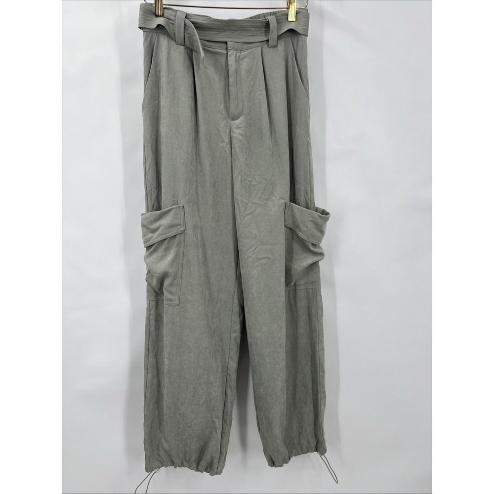 Urban Grunge Pants Women's‎ Med Sage Green Baggy Cargo Jogger Belted Lagenlook